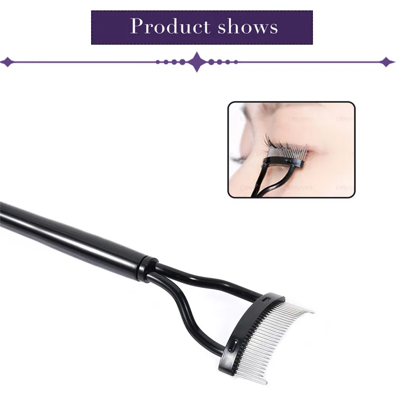 Peigne bigoudi pour cils, séparateur de cils, brosse en métal, guide de mascara, applicateur de sourcils, bigoudi, outil de maquillage beauté des yeux, 1P