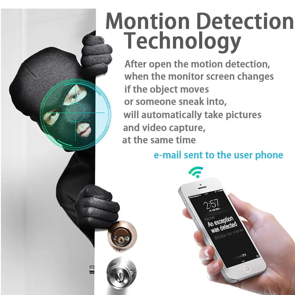 OUERTECH Full View WIFI 3MP 360 Degree Two Way Audio Panoramic Fisheye WIFI Smart  Camera  Baby Motion Security Surveillance