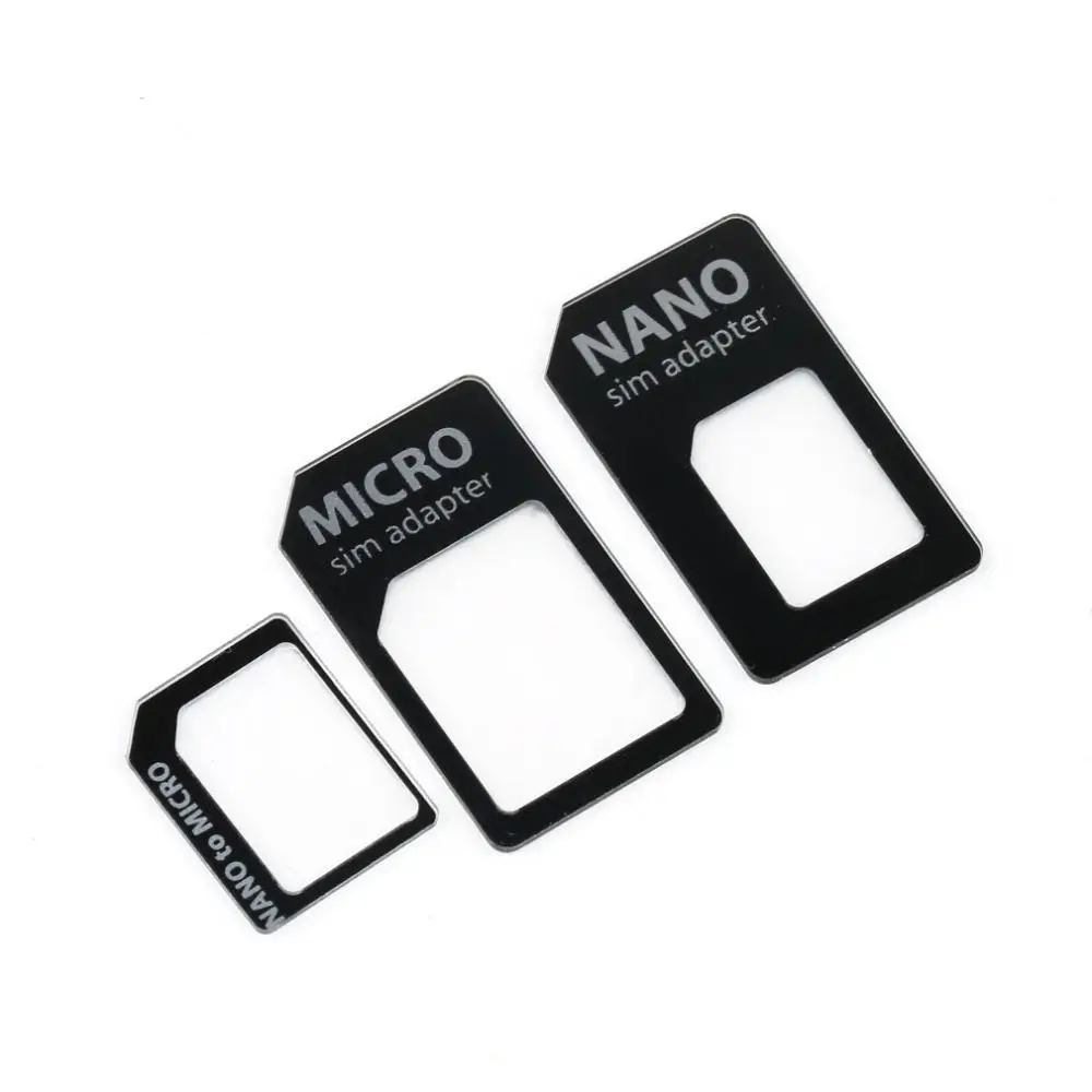 SIM MICROSIM Adaptor Adapter 3 in 1 for Nano SIM to Micro Standard for Apple for iPhone 5 5g 5th