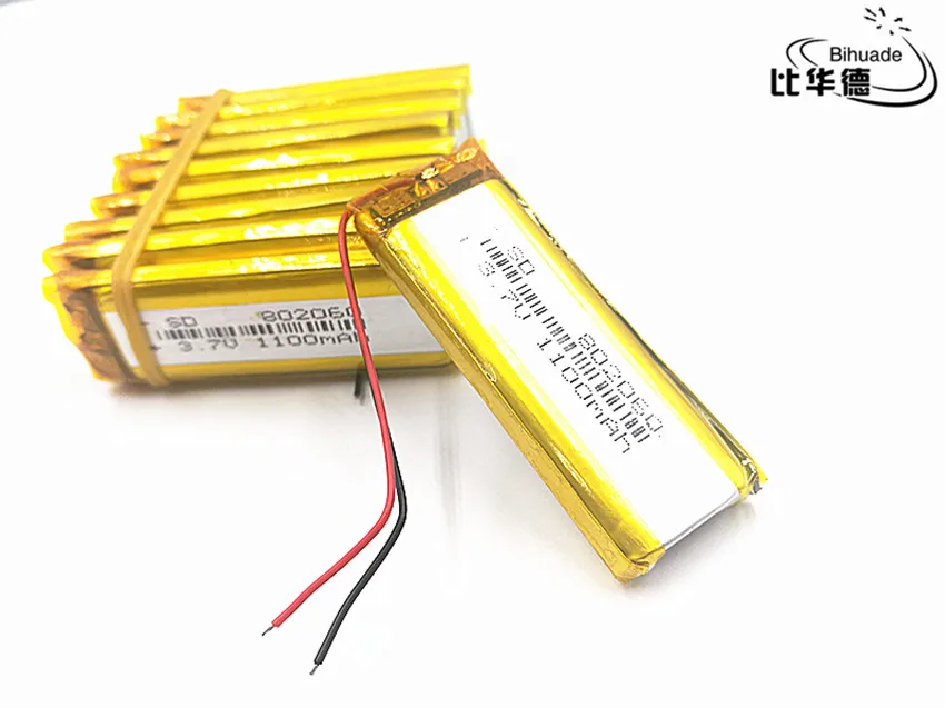 Good Qulity 3.7V,1100mAH 802060 Polymer lithium ion / Li-ion battery for tablet pc BANK,GPS,mp3,mp4