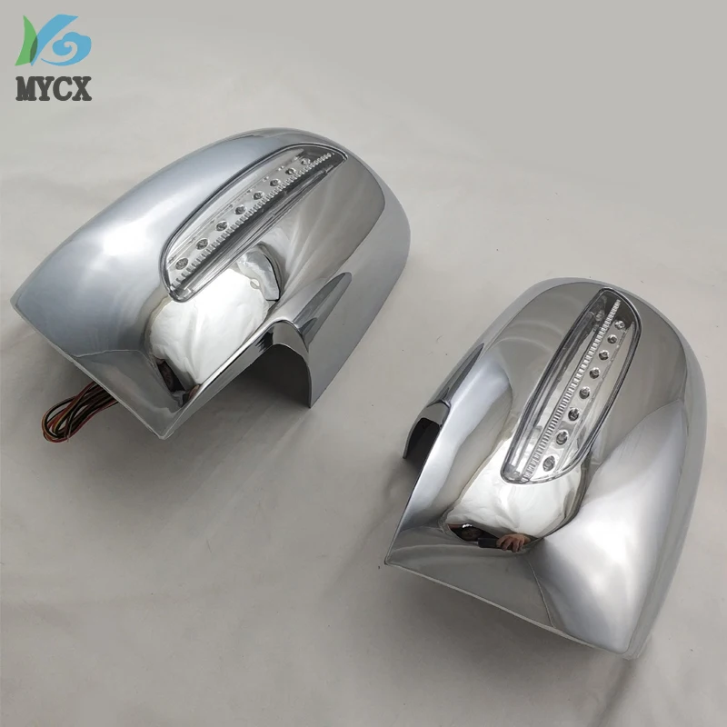 

For santa fe accessories ABS chrome design rear view mirror cover cap with side lamp for hyundai santa fe 2008 2009 2010-2012