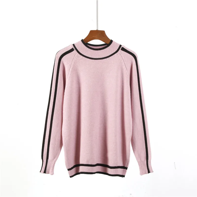 Hirsionsan Autumn Winter Sweater Women 2023 O Neck Knitted Pullovers Female Soft Basic Striped Jumper Casual Thicken Sweaters