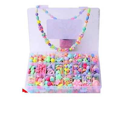 Children Beaded Amblyopia Wear Beads Necklace Girl Puzzle Handmade Diy Material Package Kindergarten Beaded Toys