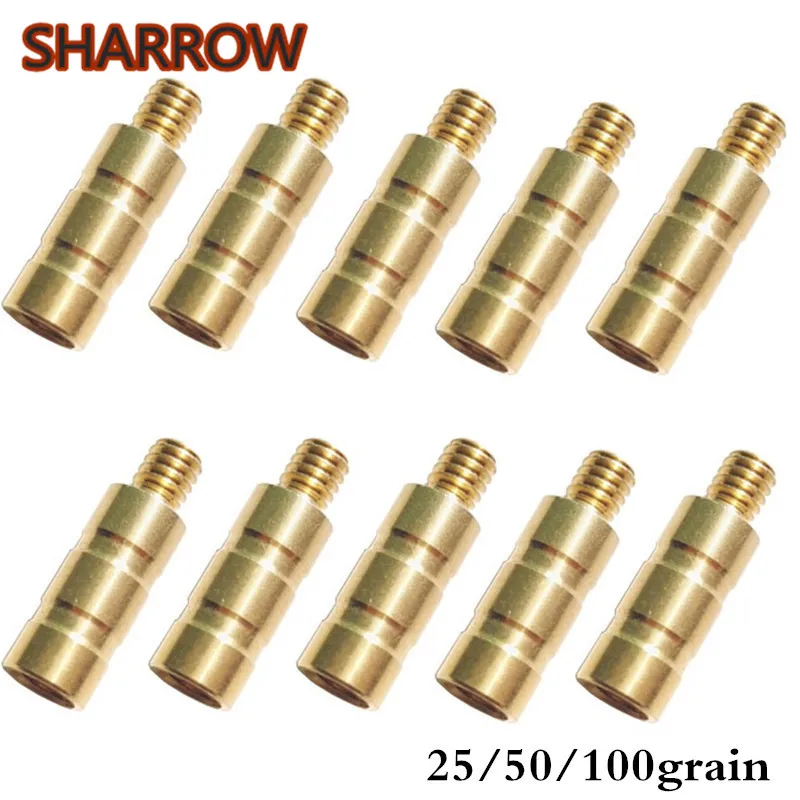 12/24Pcs  25/50/100Gr Archery Brass Arrow Weight Combo Screw Arrow Points Copper Insert For Outdoor Hunting Shooting Accessories