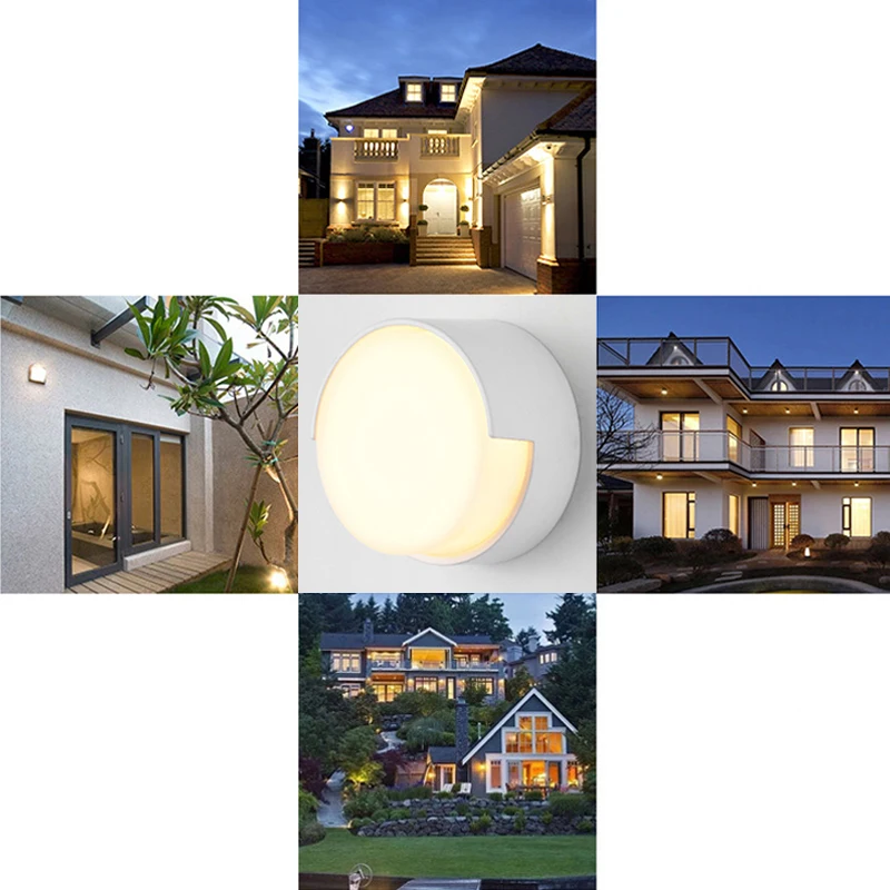 Luz LED de pared acrílica para exteriores, candelabros impermeables IP65 de 5W para porche, dormitorio, pasillo, patio y jardín