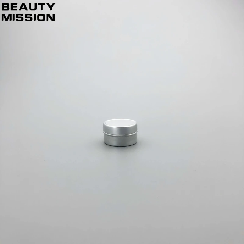 

BEAUTY MISSION 5g empty round aluminum lip balm tins for cosmetic packaging,silver metal cosmetic jar container,5cc cream jar