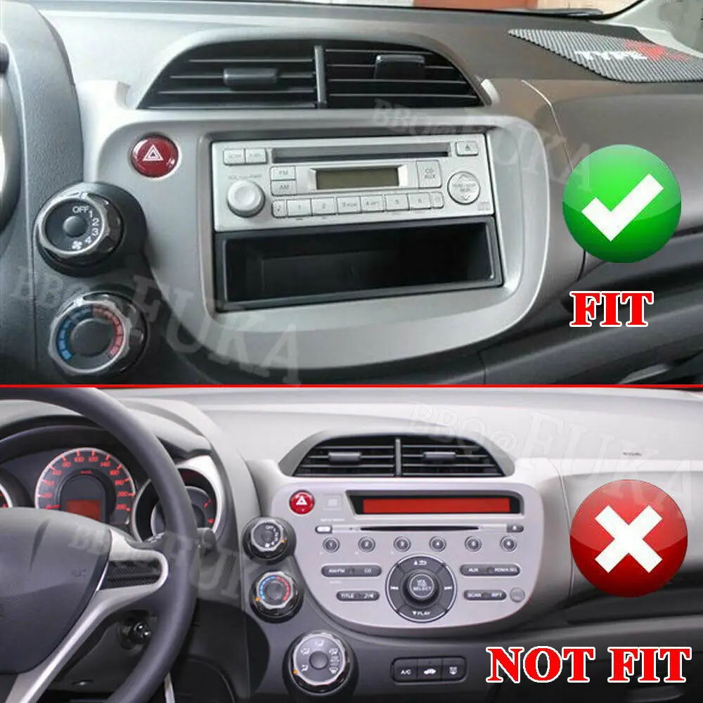 Carbon Fiber ABS Car GPS Navigation Cover Ring Panel Frame Trim For Honda FIT 2008-2013