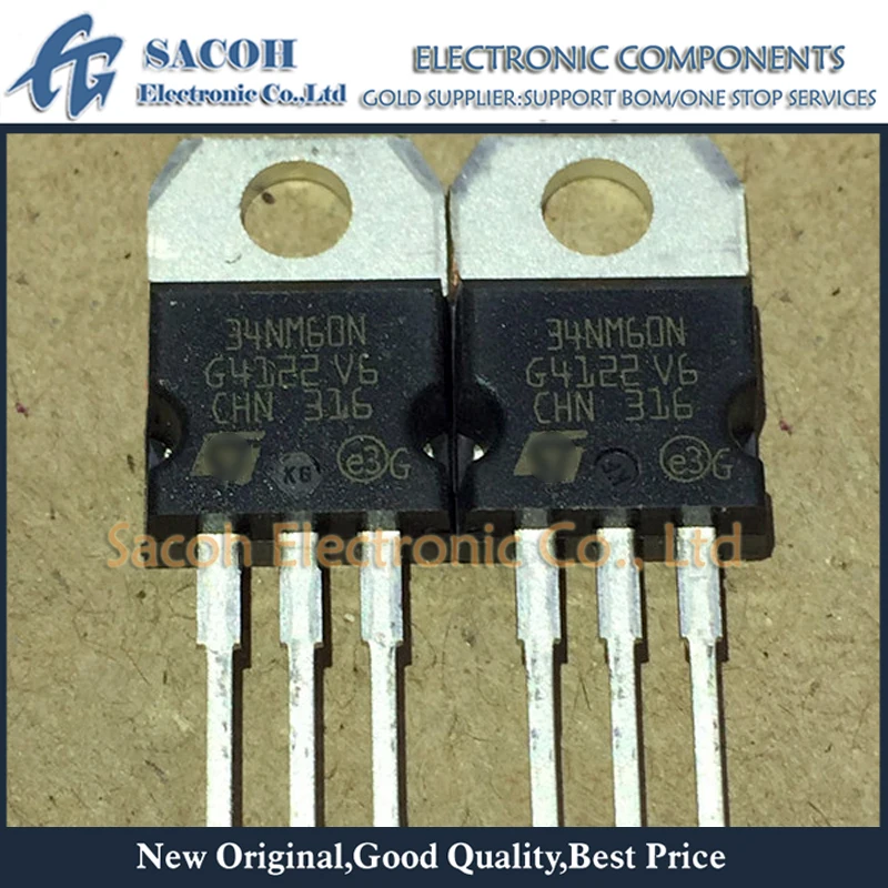 Refurbished Original 10Pcs/Lot STP34NM60N 34NM60N OR STF34NM60N OR STFI34NM60N 34NM60 34N60 TO-220 34A 600V Power MOSFET