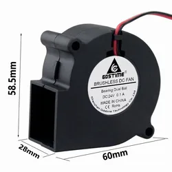 New original Double ball DC 12v 24v 6CM 6028 DIY high air volume turbo blower cooling fan