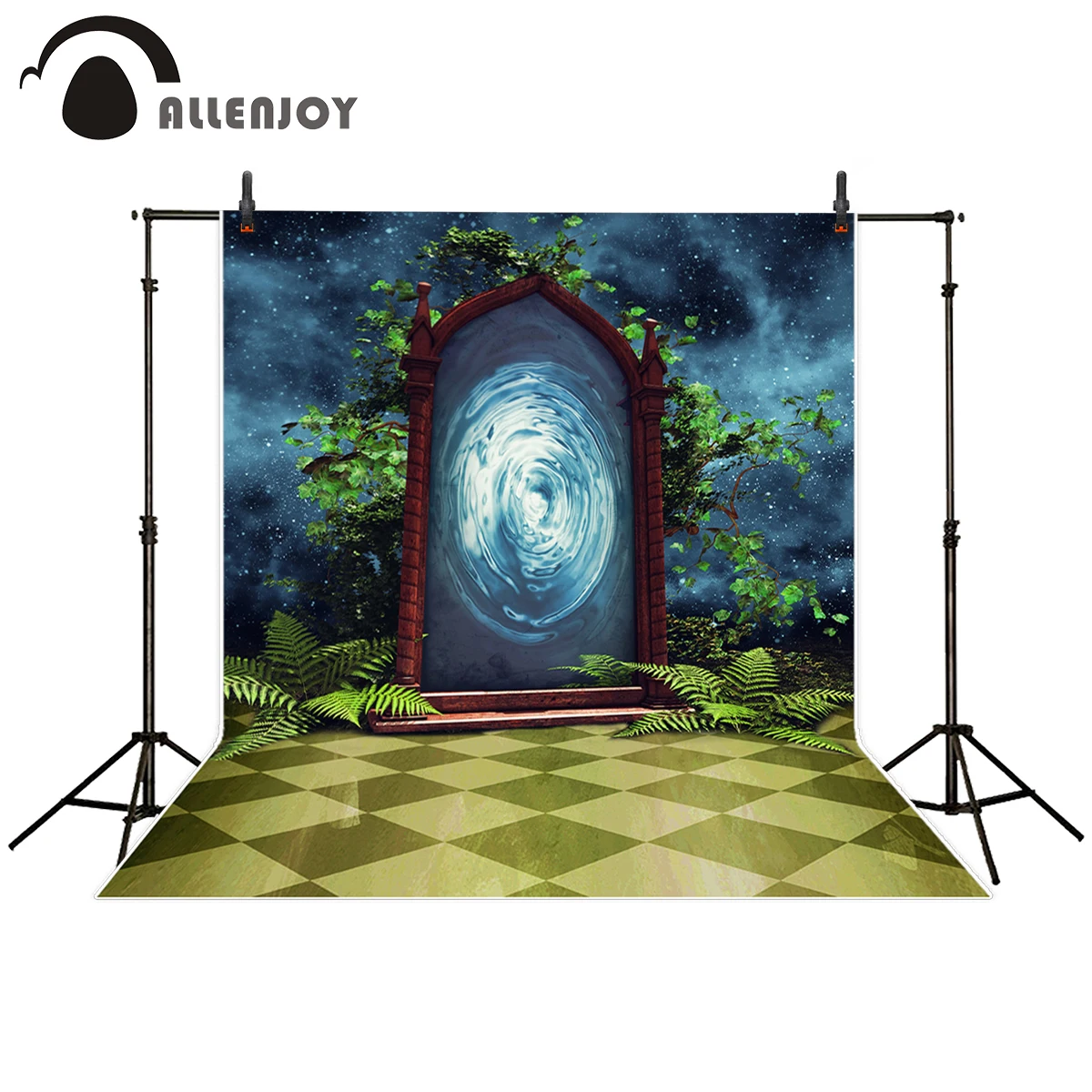 Allenjoy photography backdrop Grid ground stars night soul door plant background for photo studio camera fotografica