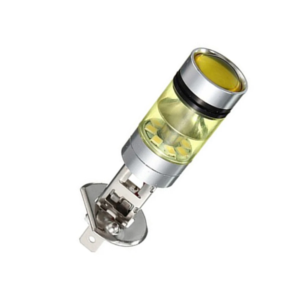 2pc H1 2828SMD Car DRL Fog Light 100W 20LED Super Bright Headlight LampBulb Yellow Gold Car indicator light For All Model Car