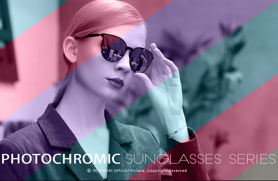 Veithdia Marke photo chrome Frauen Mode Sonnenbrille polarisierten Spiegel UV400 Linse Vintage Tag Nacht Dual Sonnenbrille weiblich V8520 – Detail 1