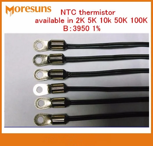 50pcs NTC Thermistor Temperature Sensor Available in 2K 5K 10k 50K 100K B:3950 1% 1000mm NTC Sensor