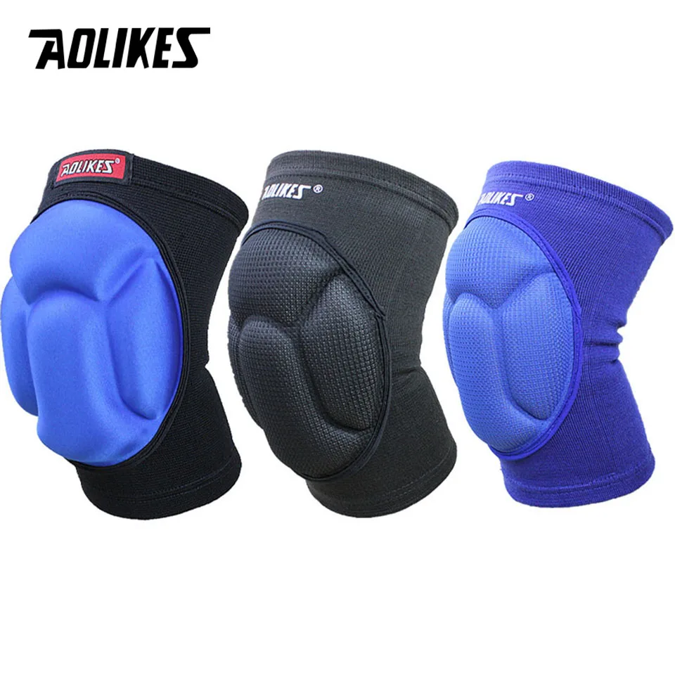 AOLIKES 1 Pair Thickening Football Volleyball Extreme Sports knee pads brace support Protect Cycling Knee Protector Kneepad