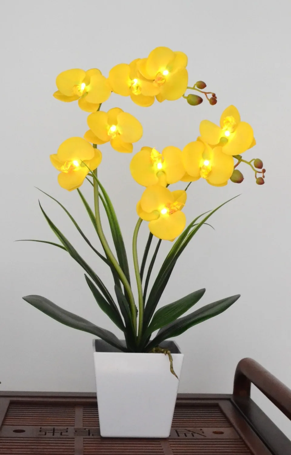 LED Battery Lighted Flower in Pot, Orchid Flower, Orchid Blossom, Phalaenopsis Orchid, Holiday, Wedding, Home Decoration, Gift