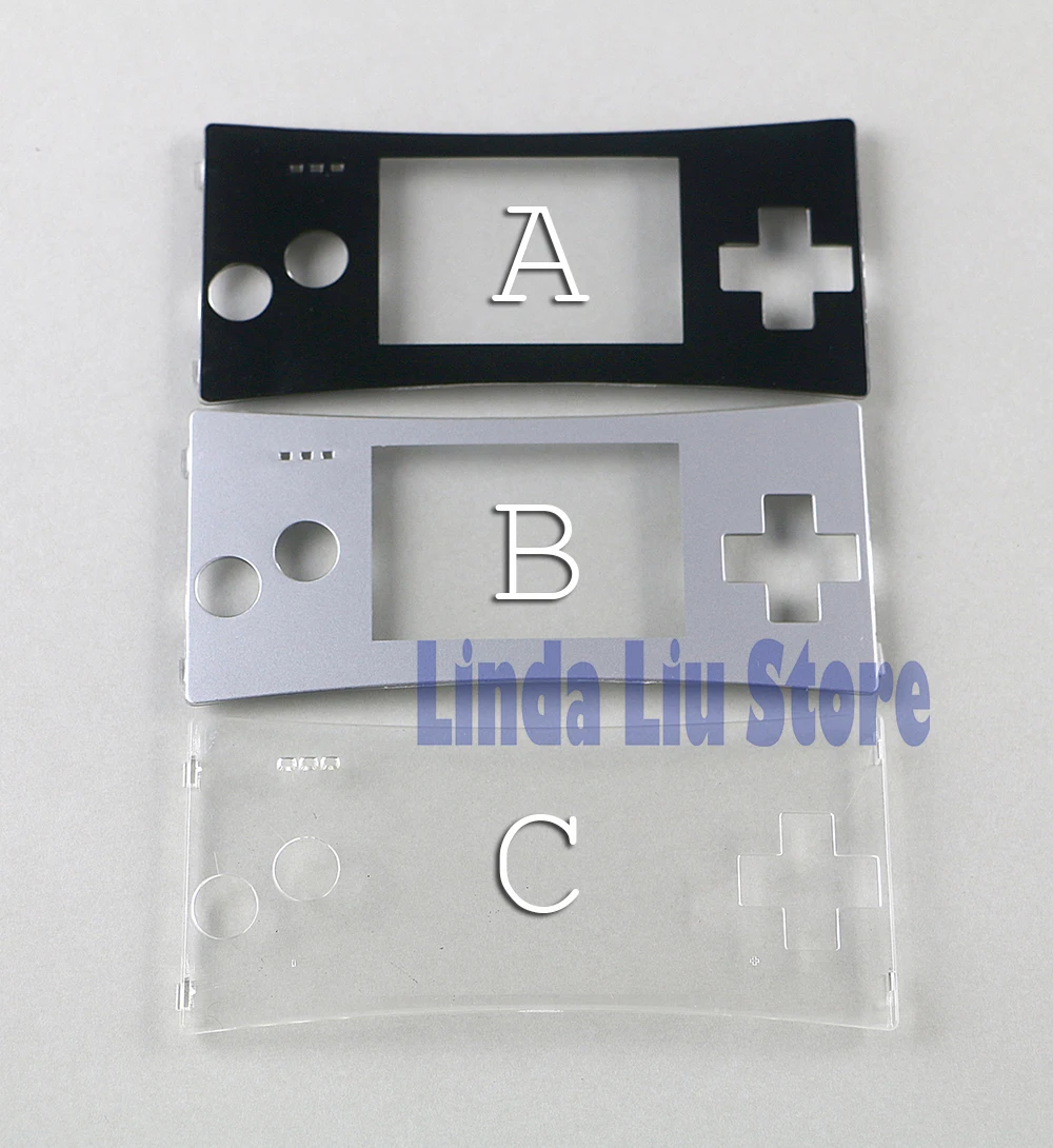 ChengChengDianWan silver black transparent Bulk Repair Front Shell Faceplate Case Cover Front Panel for Gameboy Micro GBM