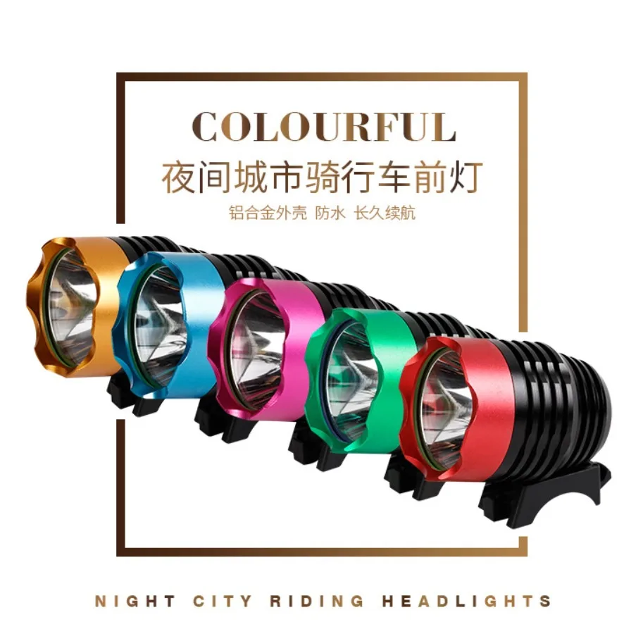 USB  DC Charge colorful Super Bright T6 1800 Lumen Bike Light Headlamp, Waterproof 3 Mode  Bicycle Light Flashlight Black