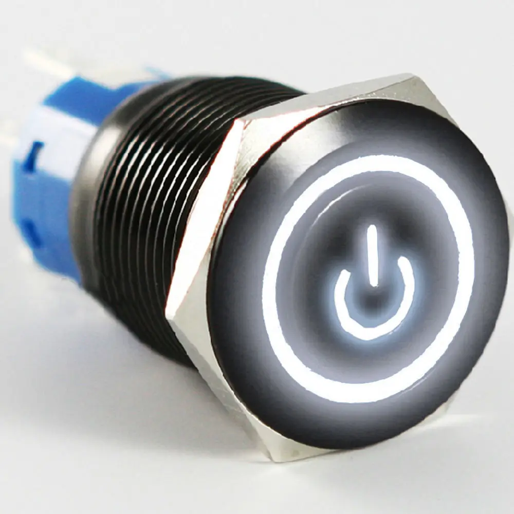 EE support  Black 12V 5A 19mm Colors LED Light Metal Push Button Toggle Switch Universal Car Accessories Sales