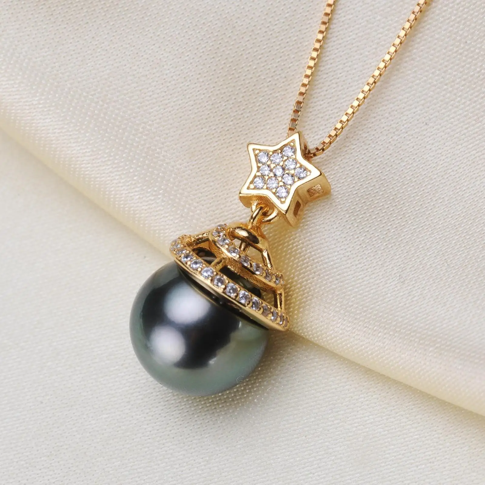 Super Fashion Stars Pearl Pendant Holder S925 Sterling Silver Pearl Pendant Accessory Findings Silver&Gold Color 3Pcs/Lot