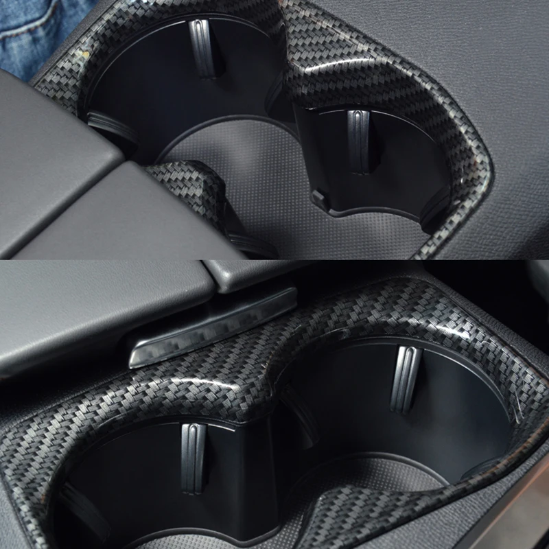 

For PEUGEOT 3008 GT 5008 2 2nd 2017 2018 ABS Carbon fibre Car Inner Front Water Cup Holder Cover trim car LHD styling 1pcs