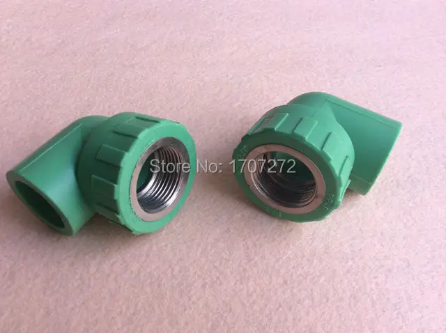 شحن مجاني (2 قطعة/الوحدة) اللون الأخضر 32X1 "PPR أنثى الكوع الموضوع أنابيب المياه المناسب لأنابيب المياه