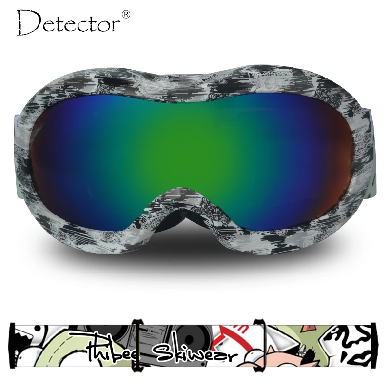 Detector Kids Ski Goggles Boys Girls Snowboard Double Anti-Fog UV400 Protection Ski Glasses Winter Snow Sports Googles