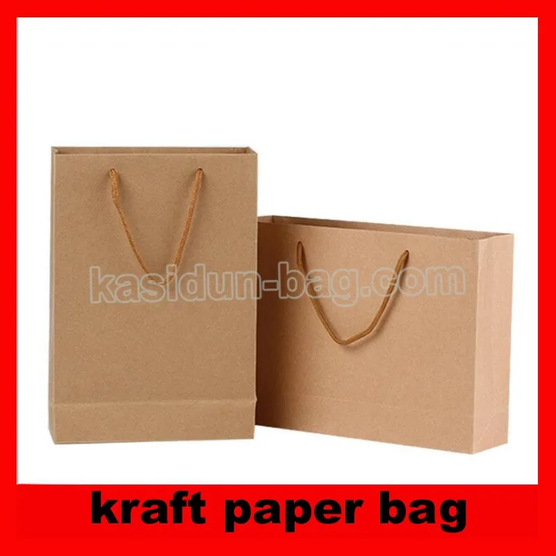 (100PCS/lot) 10 SIZE available wholesale high quality 260gsm brown kraft paper bag with handles