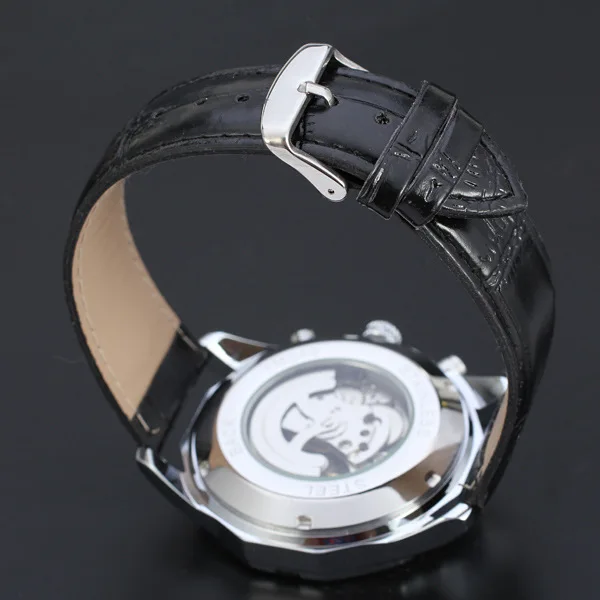 WINNER Men Famous Brand Watches  Mechanical Self Wind Wrist Watch Fashion Sports Hombre Leather Strap Mechanical Watch