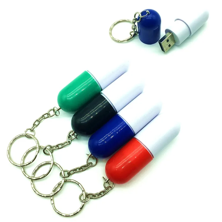 Pill Shape USB flash drive pen drive 4GB 8GB 16GB 128GB medicine Memory Stick usb pendrive  creativo pendrive with key chain