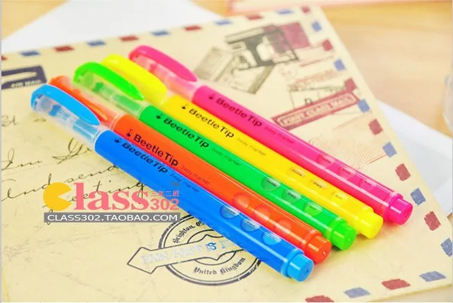 Free shipping Highlighter pen,6 colors package,Promotional Highlighter Maker pen,smart design ,note highlighter pen