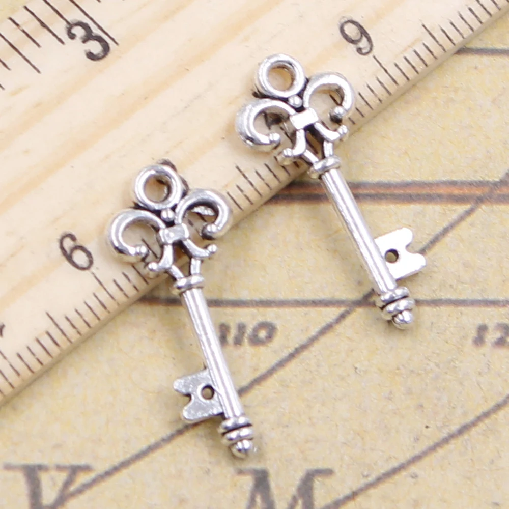 20pcs Charms Vintage Skeleton Key 24x11mm Tibetan Silver Color Pendants Antique Jewelry Making DIY Handmade Craft Pendant