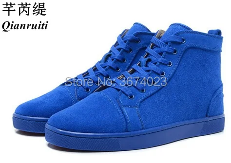 Qianruiti Runway Men\'s High Top Sneakers Round Toe Platform Flats Lace Up Shoes Men Trainers Casual Shoes High Quality Big 46