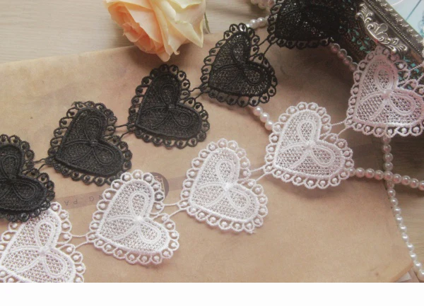 1yard Delicate Bowknot Heart Type Hollowed-out Lace Sewing Accessories Embroidered Trim Lace(ss-312)