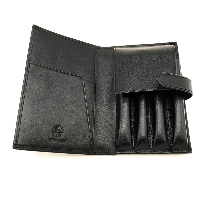 Wancher Stiftbeutel aus echtem Leder, Füllfederhalteretui, Rindsleder, Stiftehalter, Etui, Geschenkset, Stifttasche, Stiftaufbewahrung, Schreibwarenzubehör – Detail 11