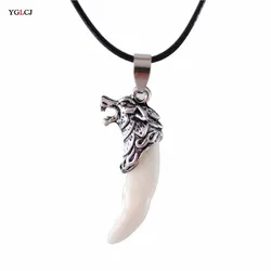 Punk Fashion Brave Men Wolf Tooth Spike Pendant Necklace Women Men Jewelry Fang Tooth Amulet Pendant Necklace