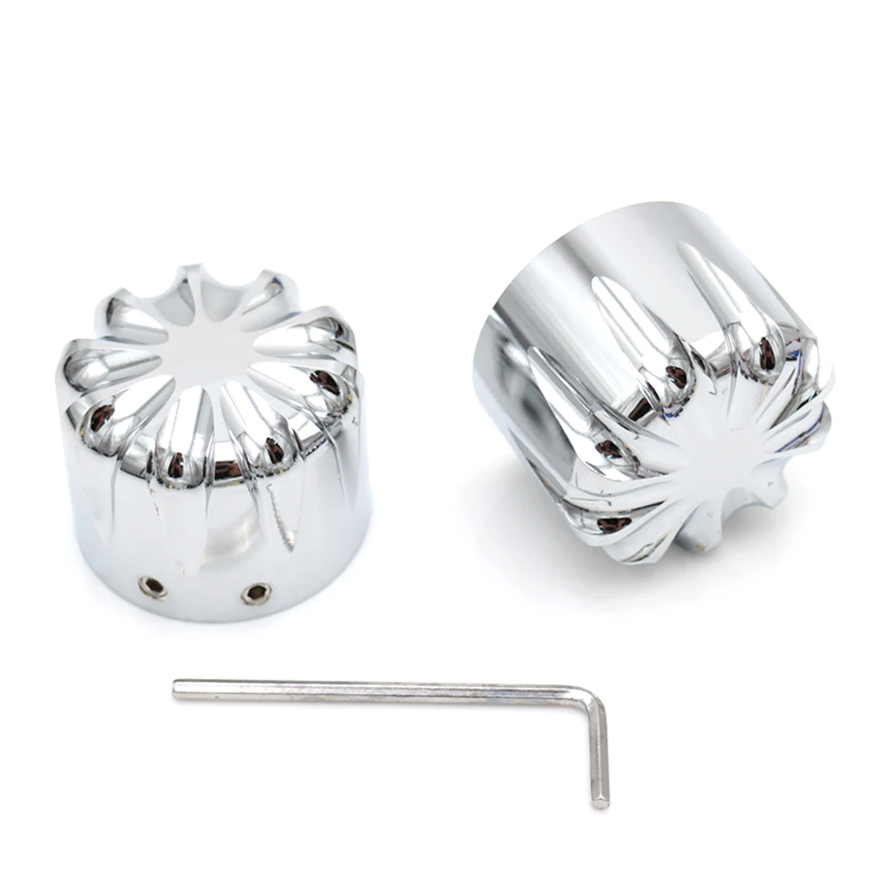 Mooreaxe Motorcycle Front Axle Nut CNC Edge Cut Cover Kits For Harley Softail Touring Trike XL XG VRSC Dyna Chrome