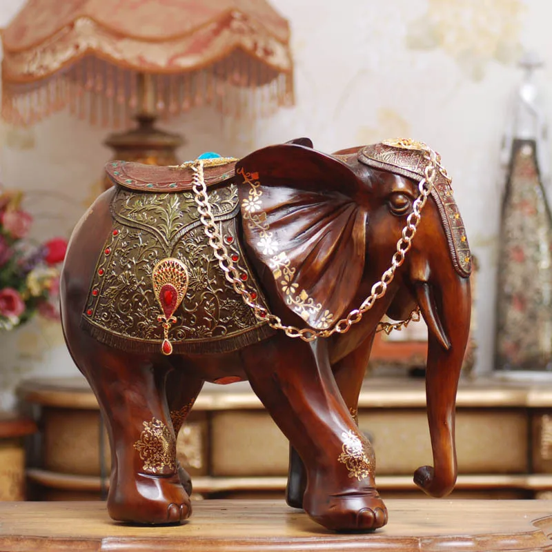 

European high-grade resin decorations elephant large living room feng shui ornaments crafts creative home accessories