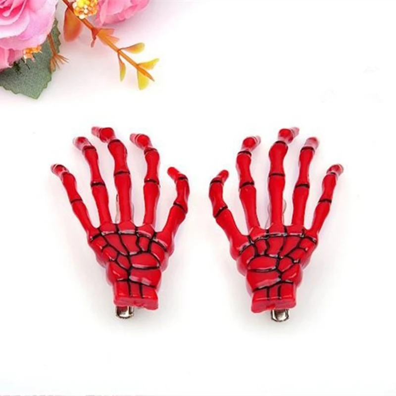 Skull Hand Hair Clip Gothic Hand Shape Hairpin Personality Horror Barrettes New Design Party Gifts Jewelry Wholesale