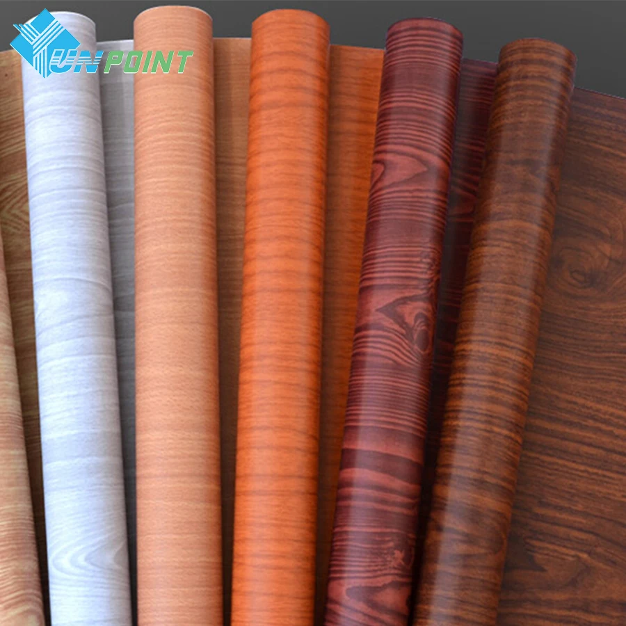 PVC Self Adhesive Wallpaper DIY Wood Grain Furniture Renovation Sticker Wooden Desktop Wardrobe Door Vinyl Waterproof Wall Paper