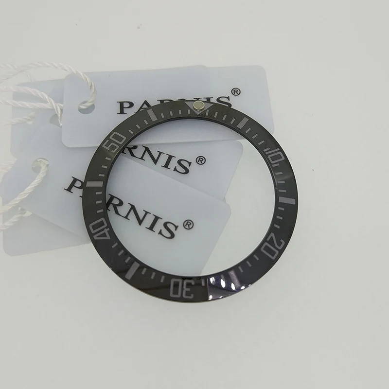 40.7mm Black Ceramic Bezel Insert Parnis Watch PA6007 Watch Bezel Accessories Watch Part