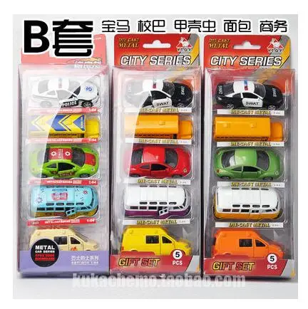 5PCS/set Alloy WARRIOR 1 :64 toy car model metal brinquedos pull back barrow load world cars combination kids toy gift