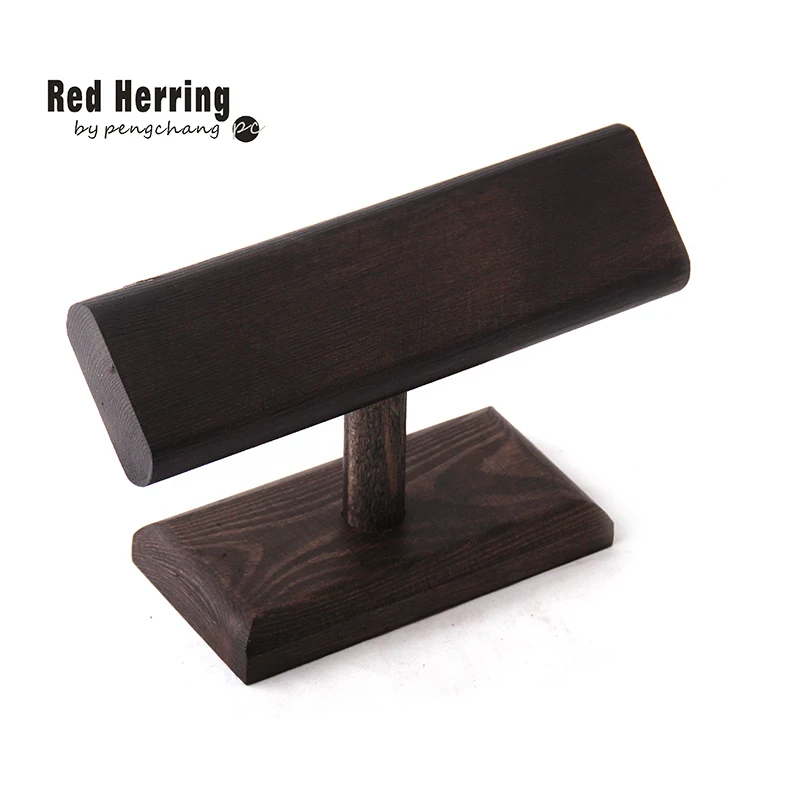 Free Shipping DIY Wood Display Flat T-BAR Watch/Bracelet Jewelry Display Stand Holder  in round