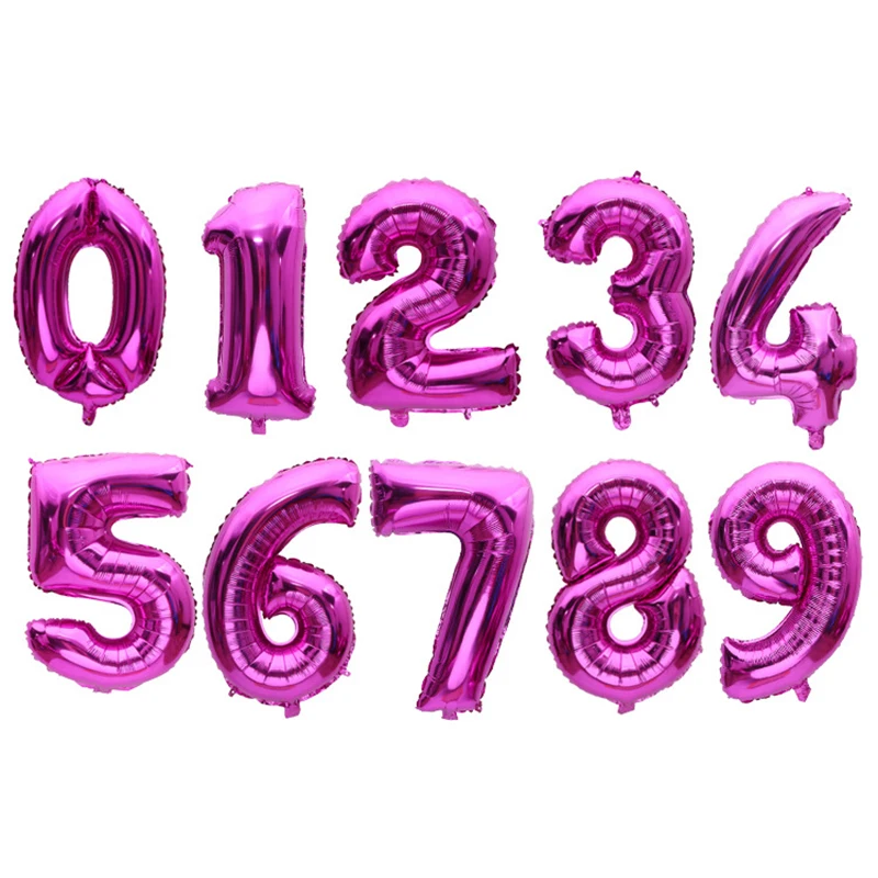 16‘’ 32 inches 0-9 Number 9 colors available Foil Balloons globos Digit Ballons Birthday Party decorations kids Wedding Balloon