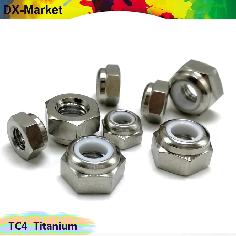 

m3 m4 m5 m6 m8 titanium nylon lock nuts , GR5 Self-Locking nuts , TC4 titanium nylon-loop locking nut