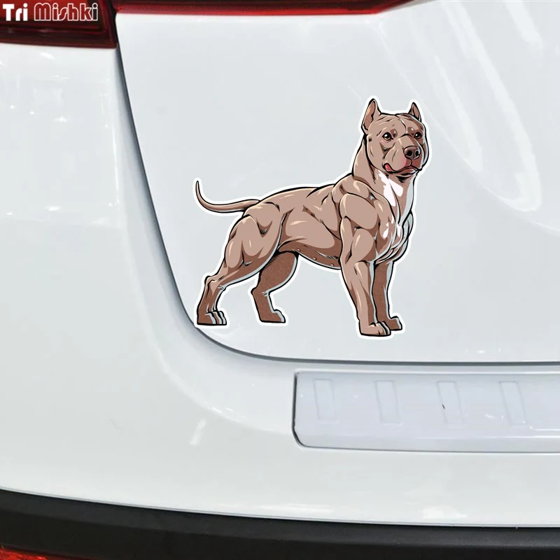 Tri Mishki WCS334 14x14cm American Pit Bull Terrier dog car stickers auto automobile decals accessiories sticker