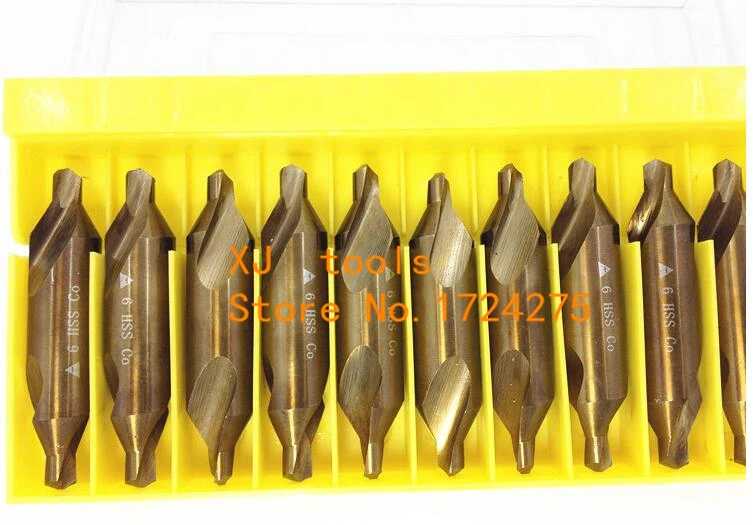 2.5*6.0mm petiole 10pcs/set HSS CO M35 60 degrees Containing cobalt spiral center drill Processing of stainless steel etc .