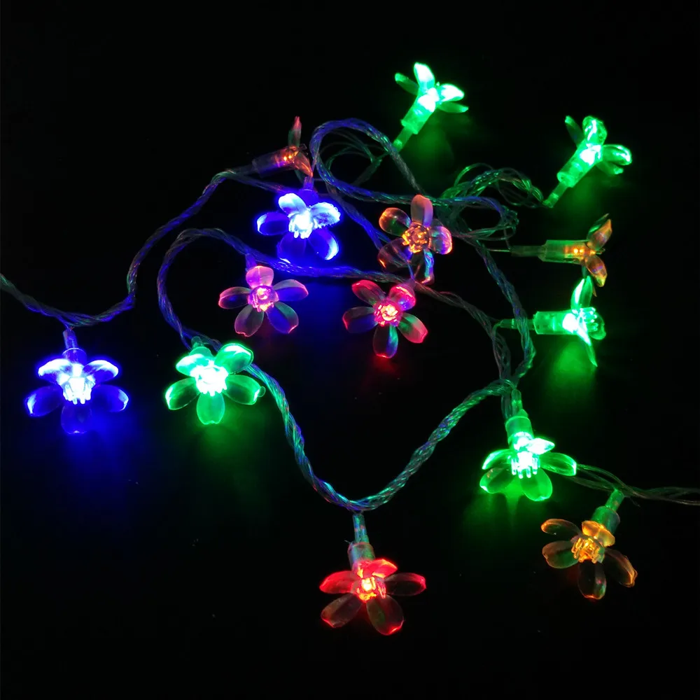 YIYANG RGB LED Garlands String Lights Cherry Sakura Holiday Light Wedding Decoration Lamp EU US Flores Cereza Luces 10M 100led