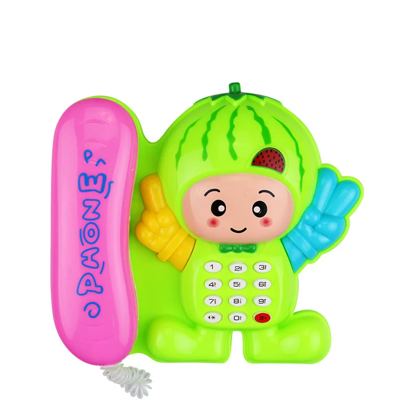 Téléphone électronique pour bébé, dessin animé champignon, téléphone éducatif, musique et son, jouets pour enfants, couleur aléatoire