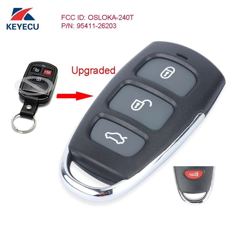 

KEYECU Replacement Upgraded Remote Car Key Control Fob for Hyundai Elantra 2004-2006 FCC ID: OSLOKA-240T, P/N: 95411-26203