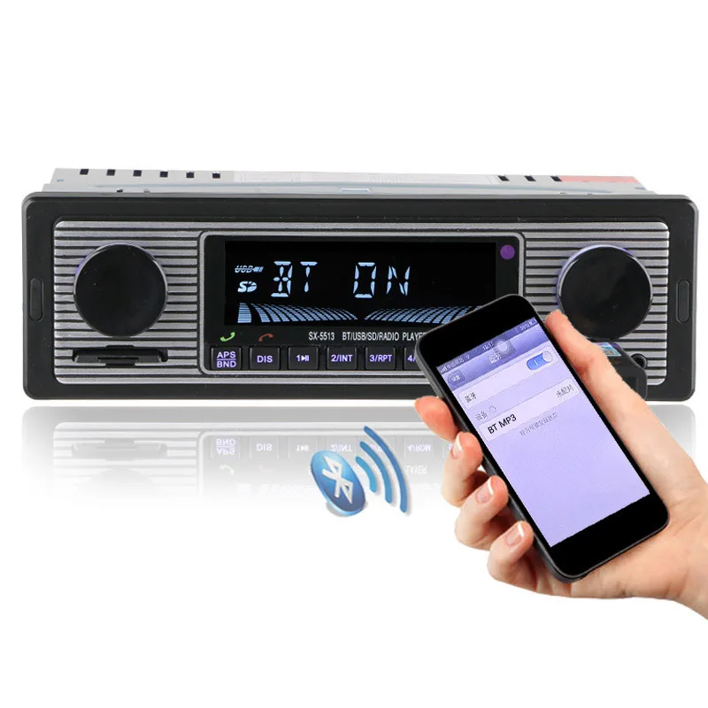 Car Autoradio Bluetooth Vintage Radio Wireless MP3 Multimedia Player AUX USB FM 12V Classic Stereo Audio Player